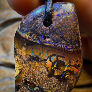 Opalfest Wildcard! 30 x 20mm - Drilled Tribal Queensland Boulder Opal Necklace