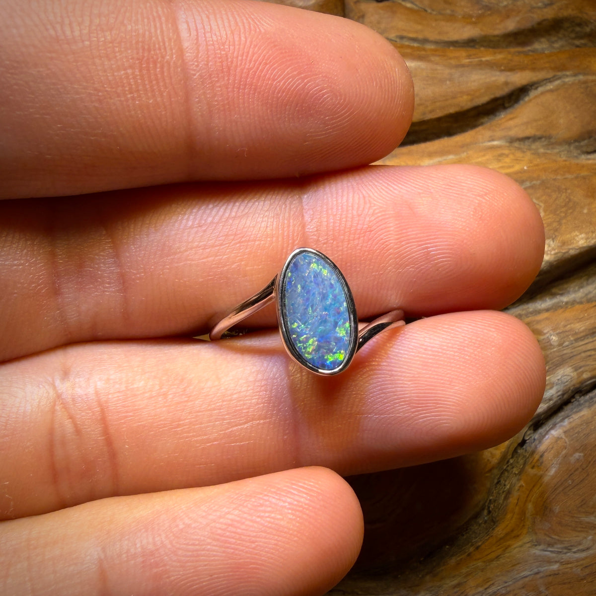 🔨 AUCTION 🔨 Sterling Silver - Queensland Boulder Opal Doublet Ring