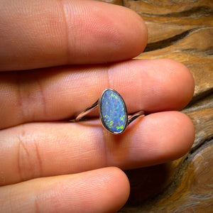 🔨 AUCTION 🔨 Sterling Silver - Queensland Boulder Opal Doublet Ring