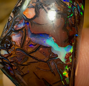 29.2cts - Australian Boulder Opal. Dark Tribal Pattern