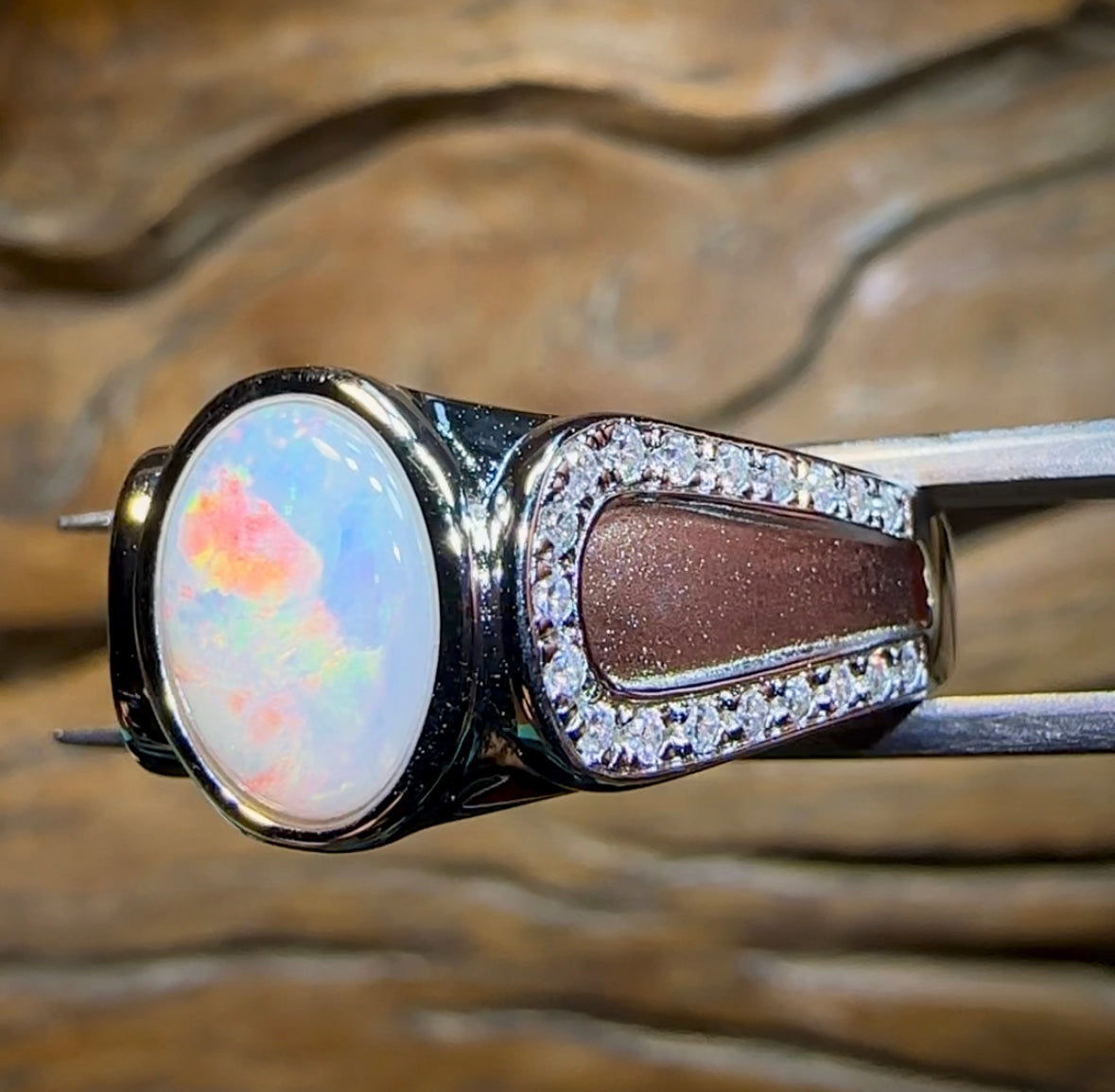 Sterling Silver - South Australian Crystal Opal Ring - Opal Whisperers