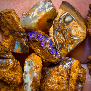 127.6cts - 9x Yowah Nut Rough Opal Parcel. Australian Boulder Opal