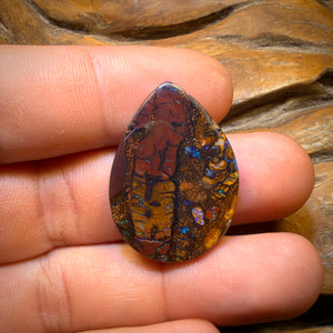 29.6cts - “Conglomerate Faces” Tribal Queensland Boulder Opal from Yowah Picture Stone