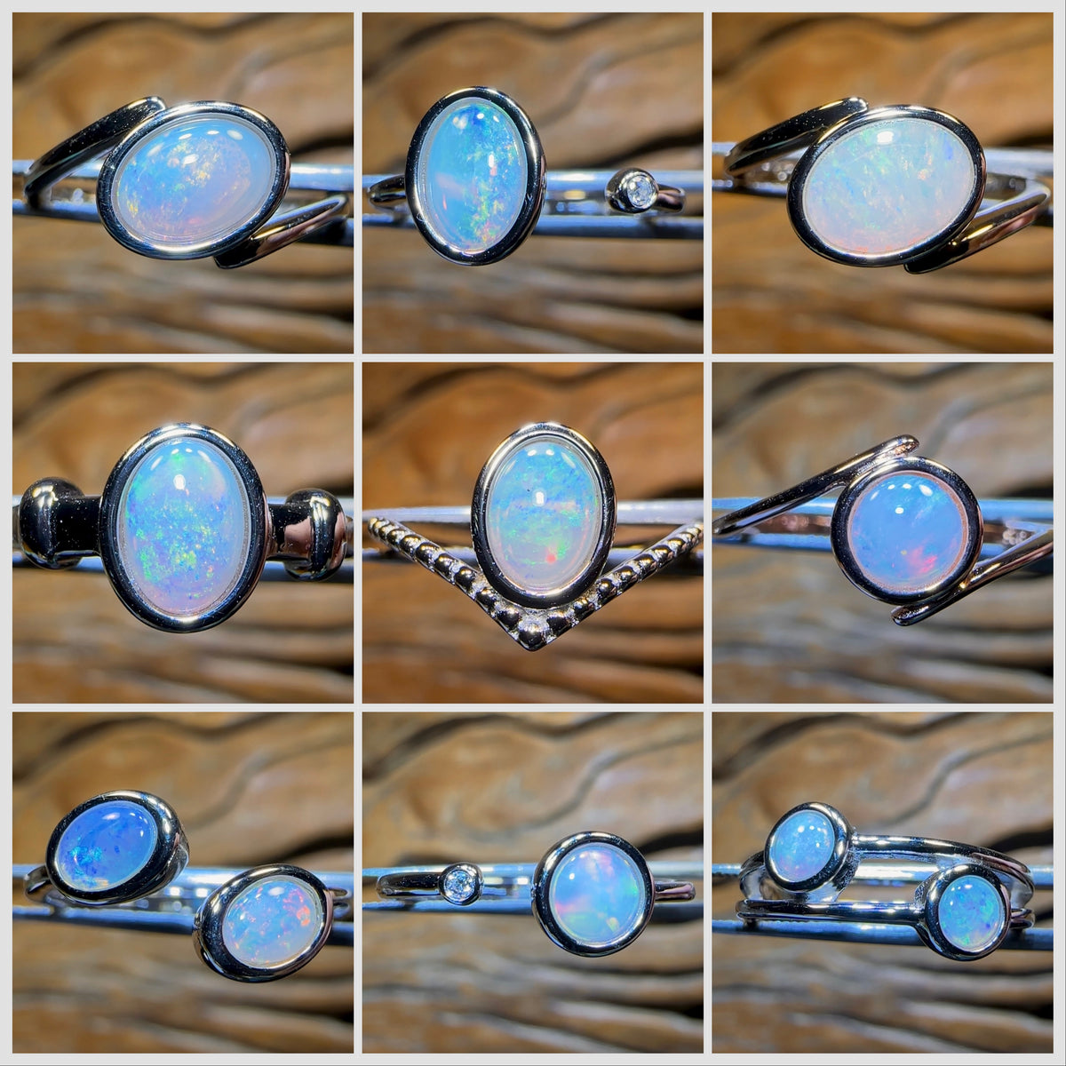 🔒Sterling Silver - WHOLESALE 9 PIECE RING PARCEL. Solid South Australian Opal Jewellery
