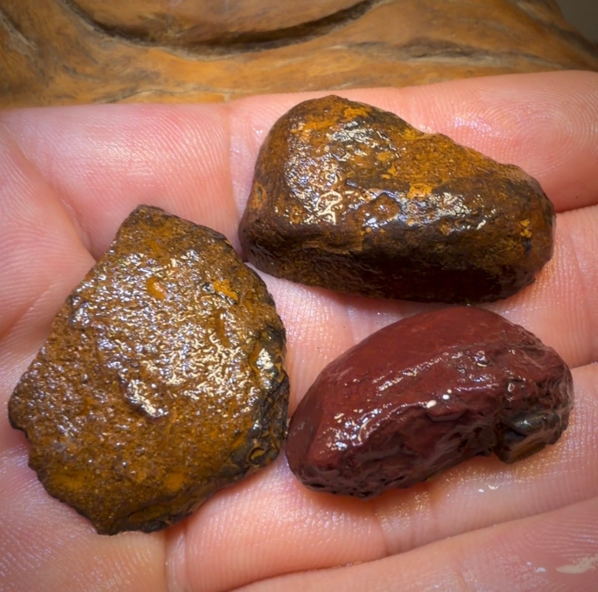🔒126cts - 3x Yowah Nut Partial Crystal Centre Rough Specimen Parcel