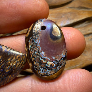 76,2 ct - 3x gebohrte Tribal Queensland Boulder Opale. GÜNSTIGES Großhandelspaket