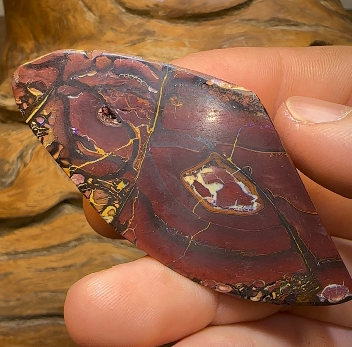 339cts - Australian Boulder Opal Top Tribal Art Specimen Polished - Opal Whisperers