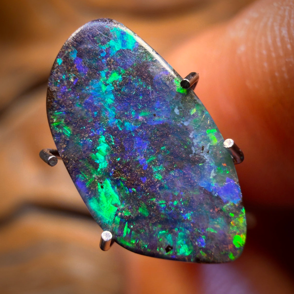 2.3cts - Clean Full Face Gem Australian Boulder Seam Opal