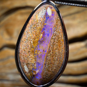 Sterlingsilber – Massiver Queensland Boulder Pipe Opal-Anhänger
