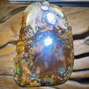 Solid Tribal Queensland Boulder Opal Pendant