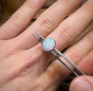 Sterling Silver - Solid Lightning Ridge Opal Ring - Opal Whisperers