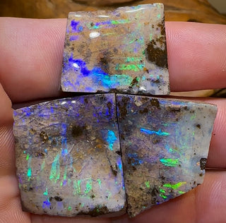 137.3cts - 3x Matching Queensland Boulder Opal Polished Specimens. Wholesale Parcel