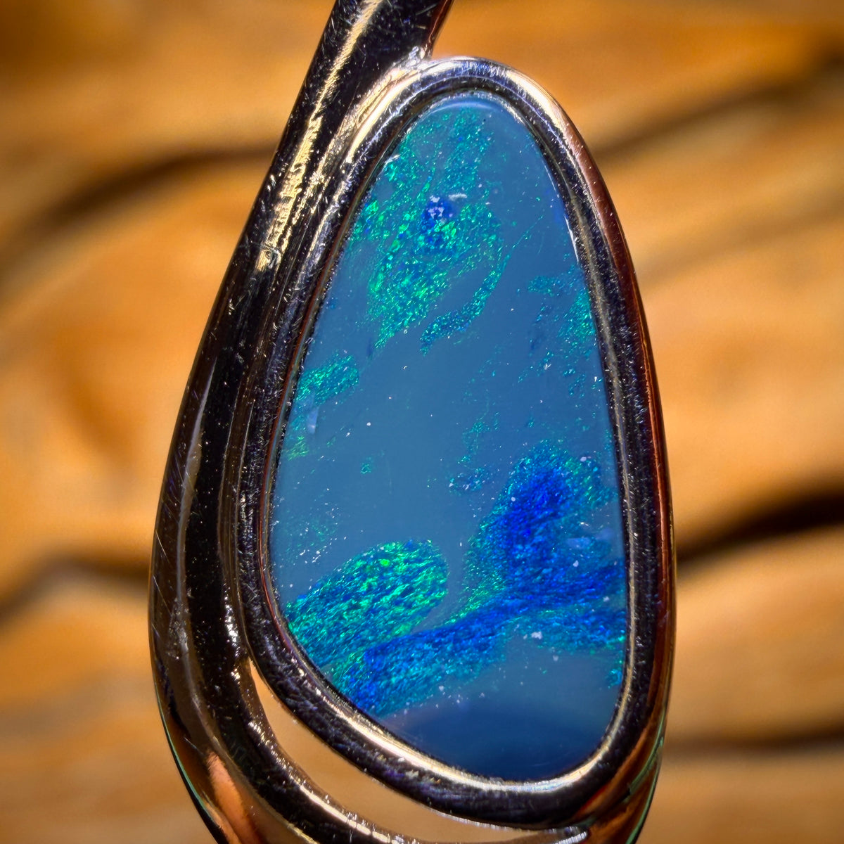 Sterling Silver - Queensland Boulder Opal Doublet Pendant HALF PRICE BARGAIN
