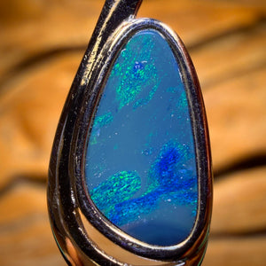 Sterling Silver - Queensland Boulder Opal Doublet Pendant HALF PRICE BARGAIN