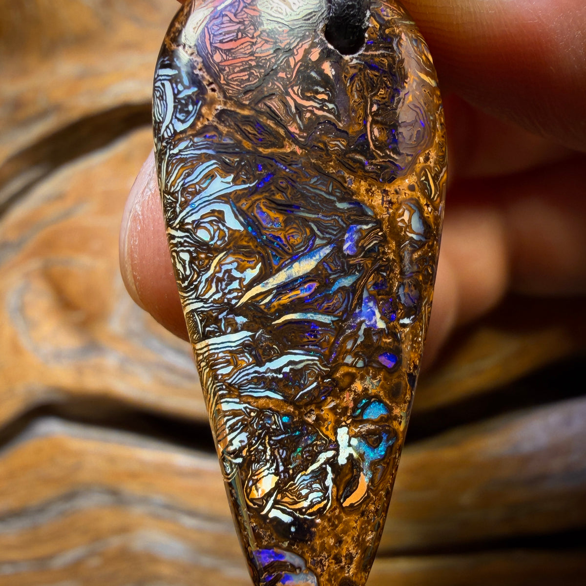 39 x 17mm - Drilled Tribal Queensland Boulder Opal Necklace