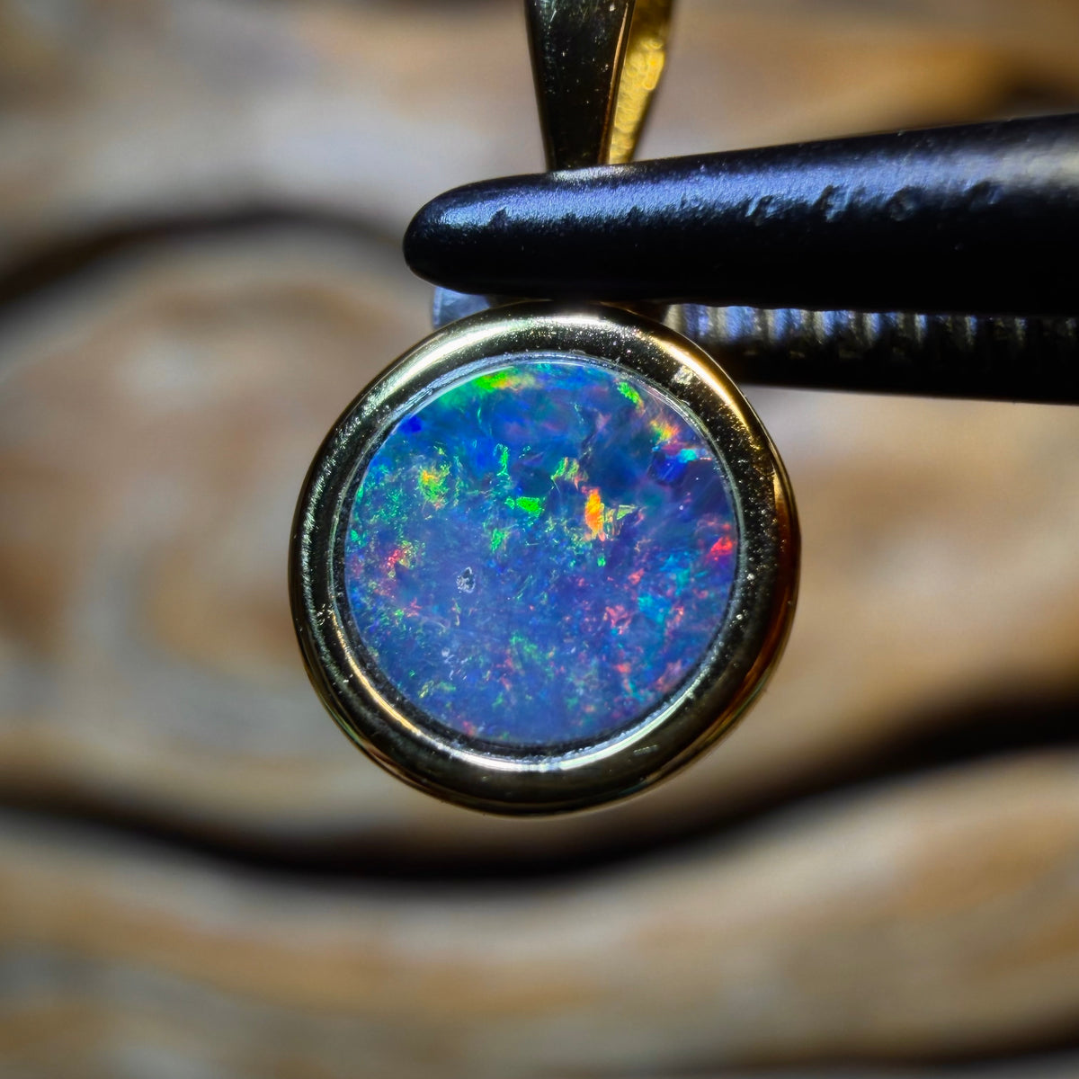 OpalFest WildCard! Sterling Silver Gold Plated - Queensland Boulder Opal Doublet Pendant