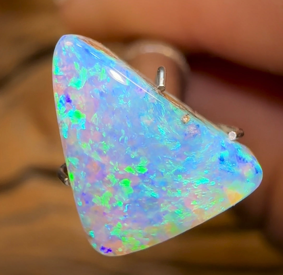 3.6cts - Solid Ice Blue Pipe Australian Boulder Opal Crystal - Opal Whisperers
