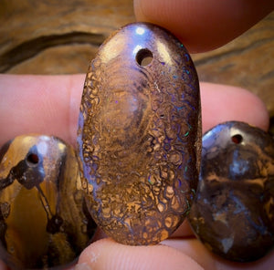 117.4cts - 3x Drilled Queensland Boulder Opals. Wholesale Parcel