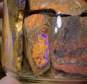 138.2grms - Australian Boulder Opal Rough Jar