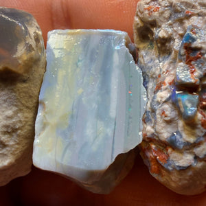 217.1cts - 3x Lightning Ridge Opal Rough Parcel