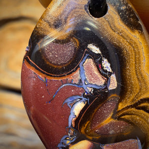 34 x 20mm - Drilled Tribal Queensland Boulder Opal Necklace