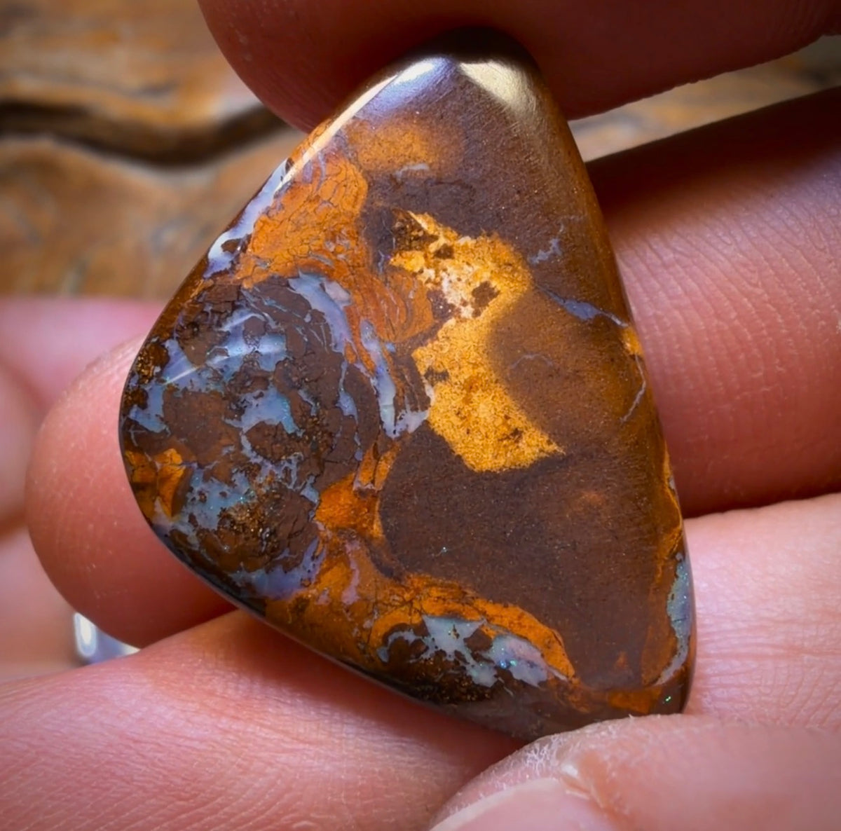 🔒 85,1 cts - « Famille » 4 opales boulder australiennes. Lot de 4 opales boulder australiennes à moitié prix. Prix de gros pour revendeurs.