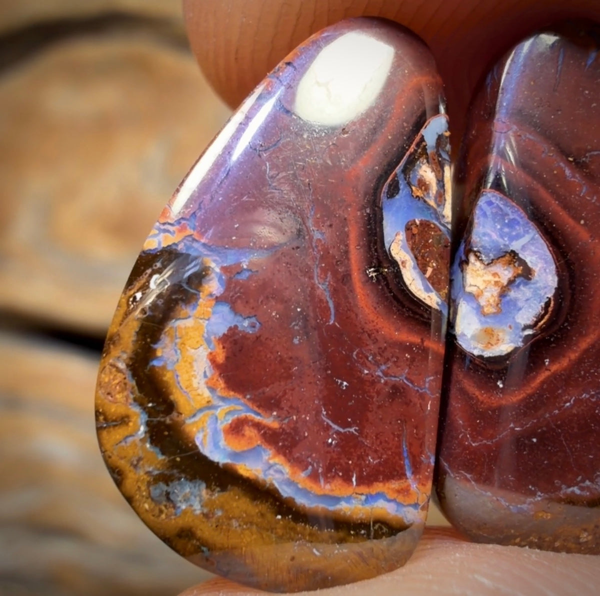 16.1cts - Tribal Yowah Nut Kernel Opal Pair BARGAIN