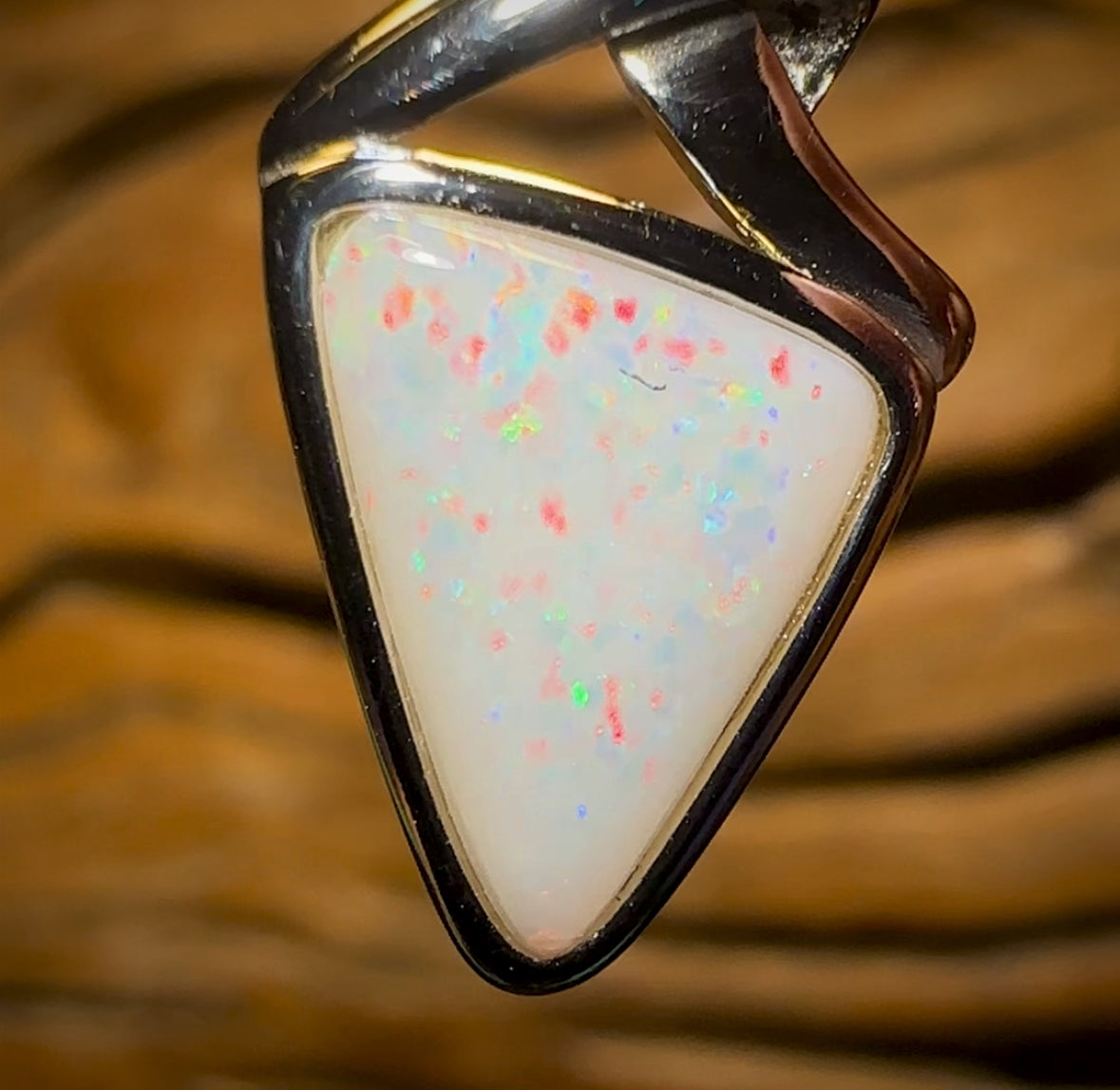 Sterling Silver - Solid South Australian White Opal Pendant