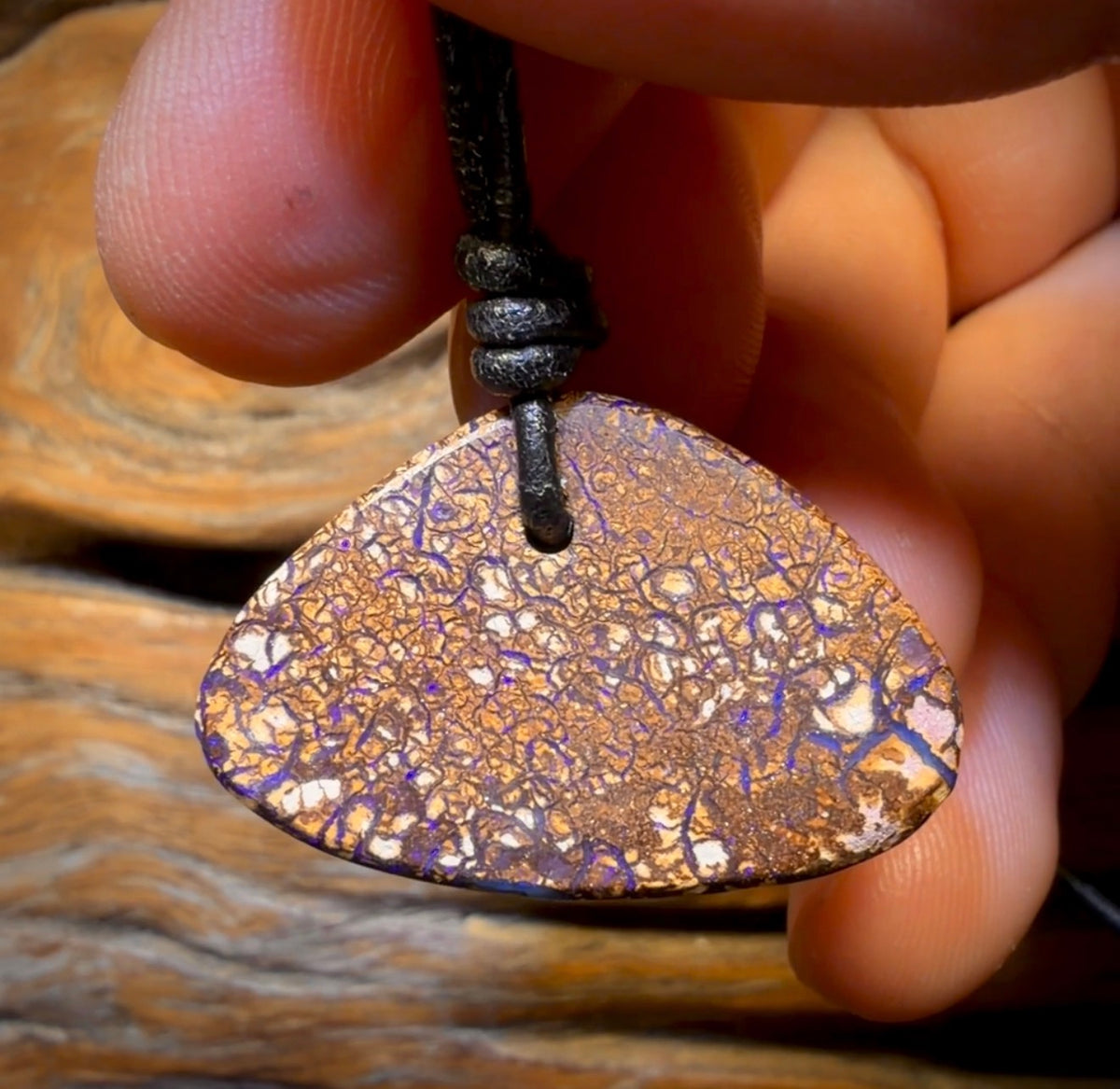 32 x 21mm - Drilled Tribal Queensland Boulder Opal Necklace