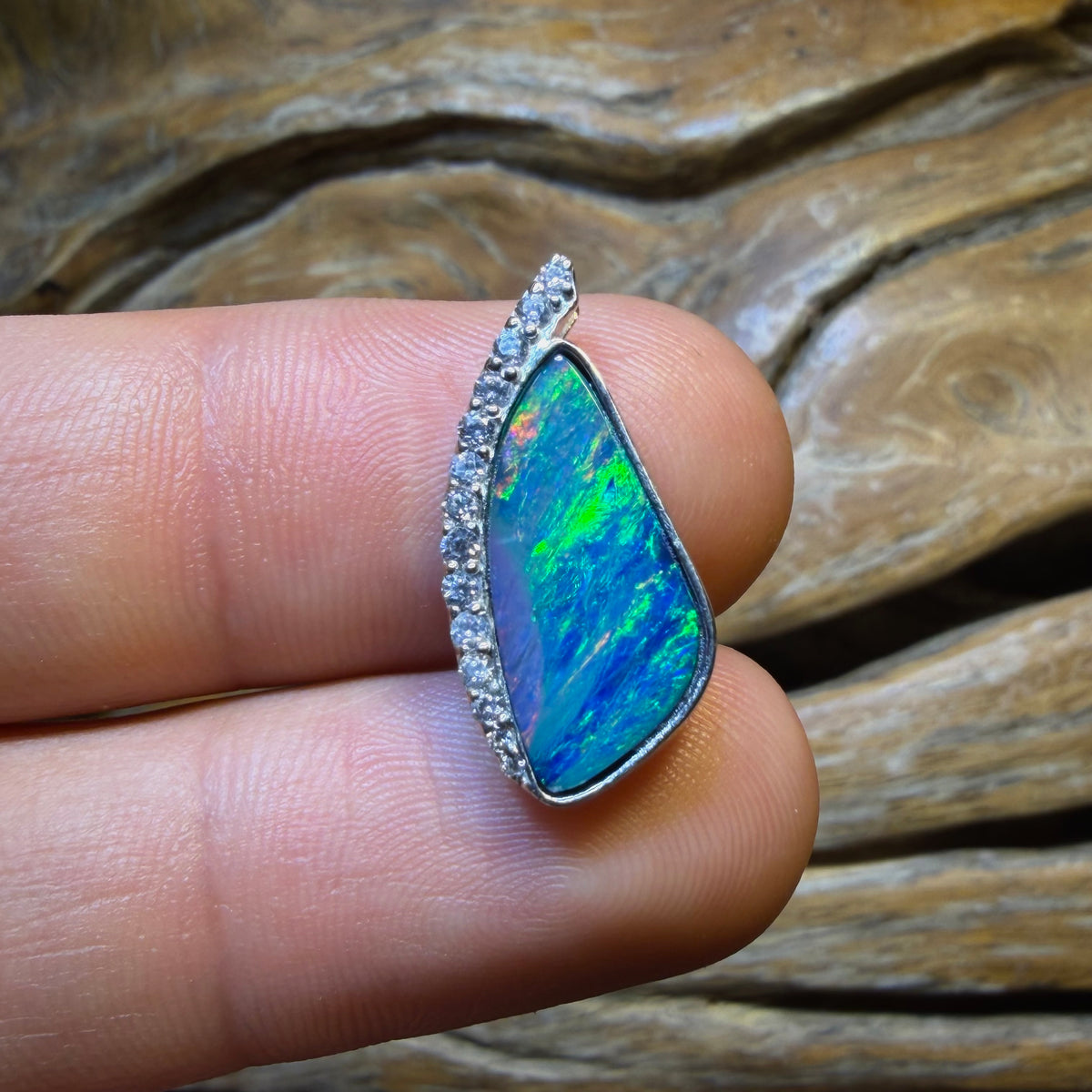 Sterling Silver - Queensland Boulder Opal Doublet Pendant