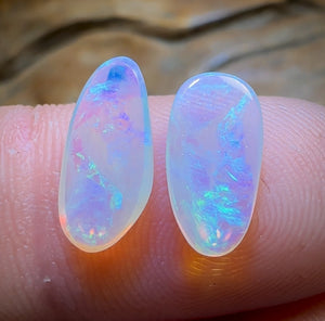 2.4cts - Lightning Ridge Crystal Opal Pair
