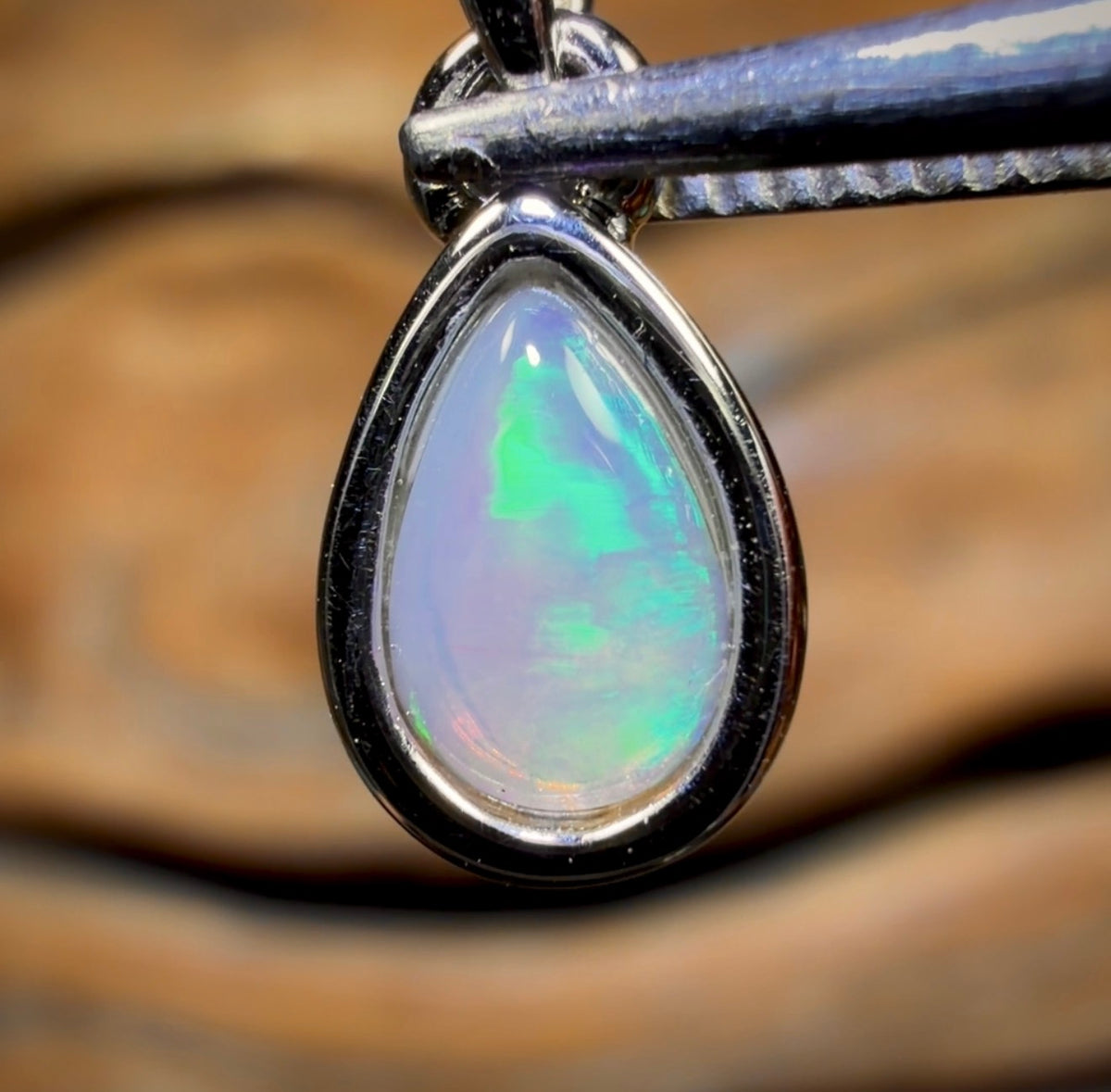 Sterling Silver - Solid South Australian Crystal Opal Pendant