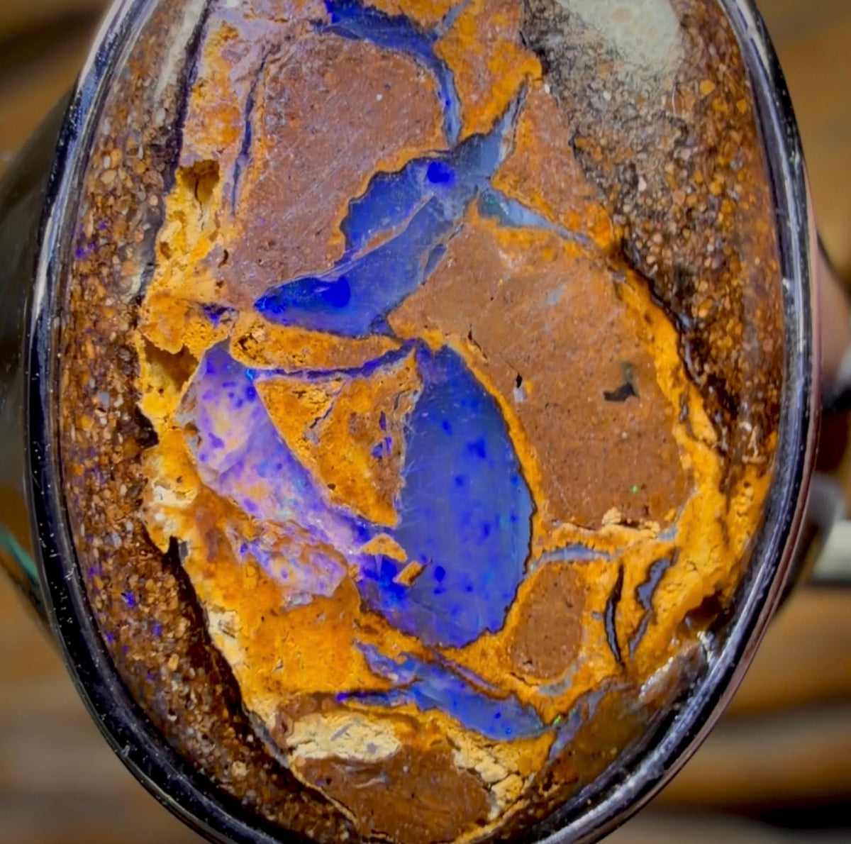 Bague unisexe en argent sterling et opale massive