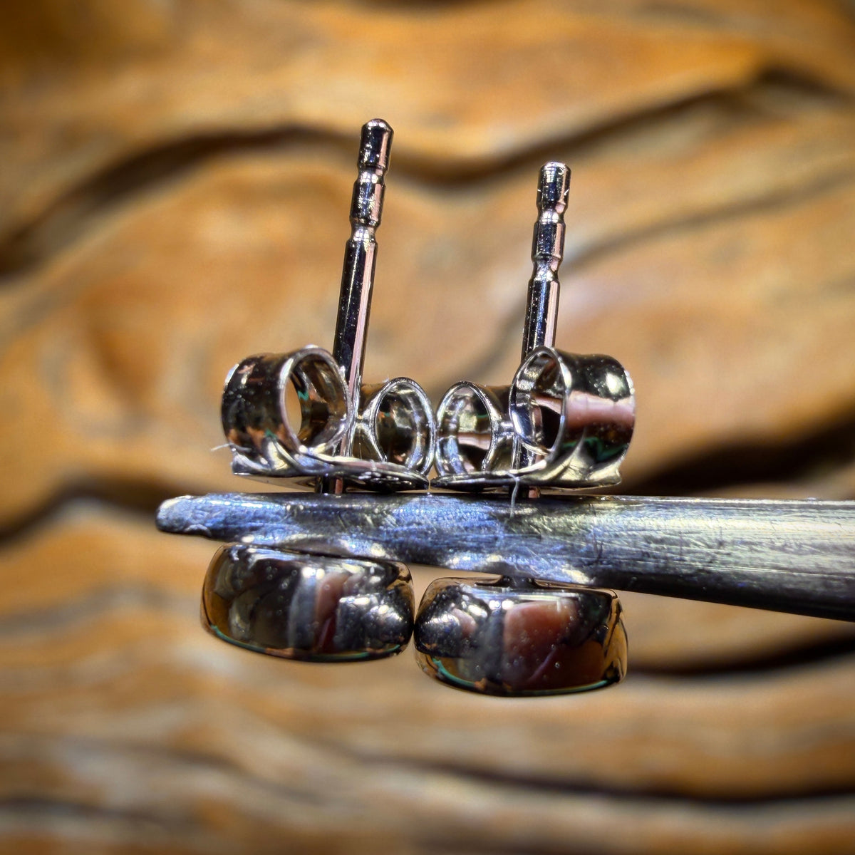Sterling Silver - Australian Boulder Opal Doublet Stud Earrings