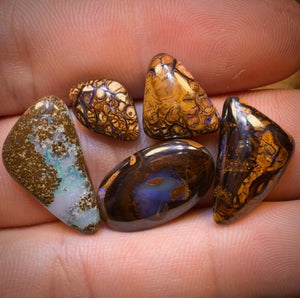 32.6cts - 5x Mixed Australian Boulder Opal’s. Wholesale Dealers Parcel