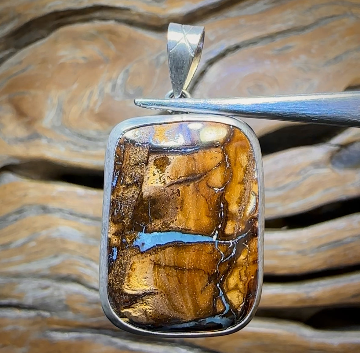 Sterling Silver - Queensland Boulder Opal UNISEX Pendant