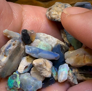 255cts - 40x Lightning Ridge Crystal, Dark and Black Opal Rough Parcel