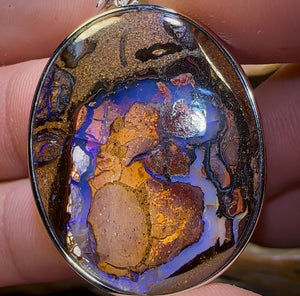 “Partners 2” Sterling Silver - Boulder Opal Splits UNISEX Pendant PAIR!