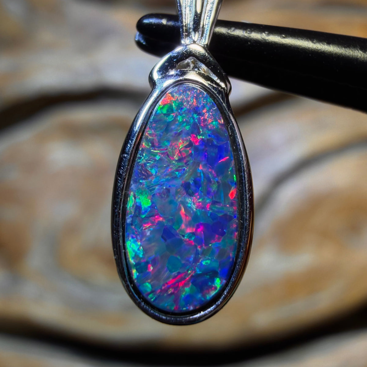 Sterling Silver - Queensland Boulder Opal Doublet Pendant