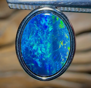 Sterling Silver - Australian Boulder Opal Doublet Pendant - Opal Whisperers