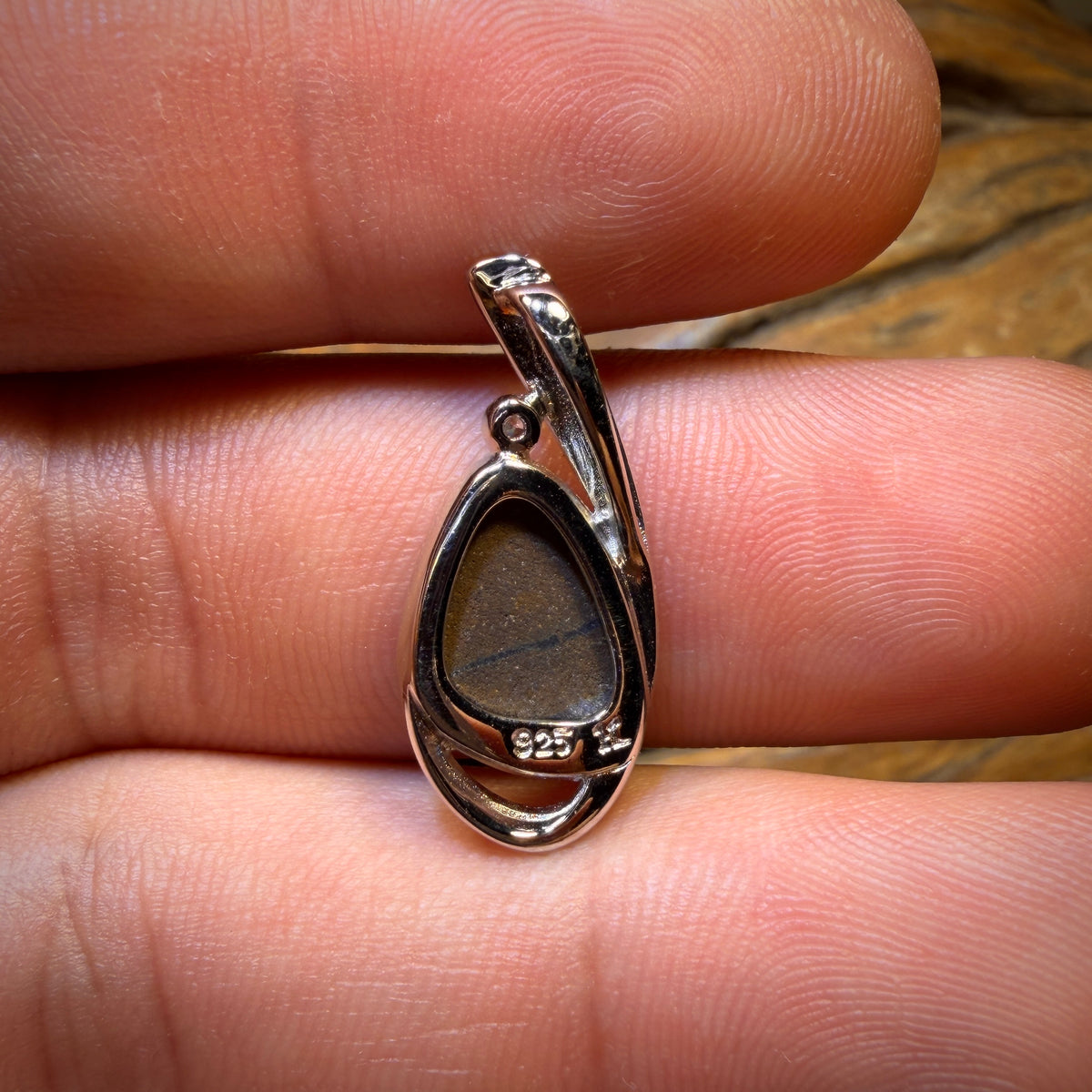 Sterling Silver - Top Blue / Green Australian Boulder Opal Doublet Pendant, Good Size