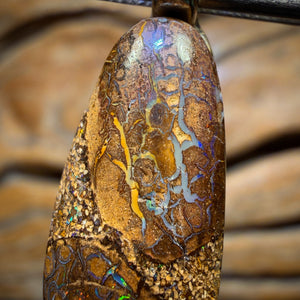 Solid Tribal Queensland Boulder Opal Pendant