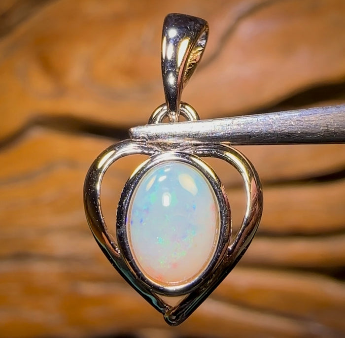 🔨 AUCTION 🔨 Sterling Silver - Solid South Australian White Opal Pendant