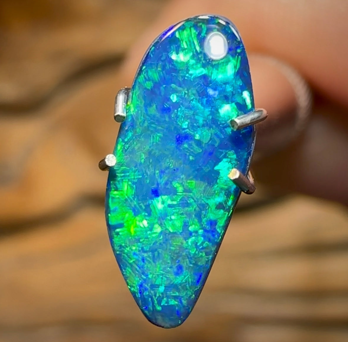 1.1cts - Lightning Ridge Black Opal Doublet - Opal Whisperers