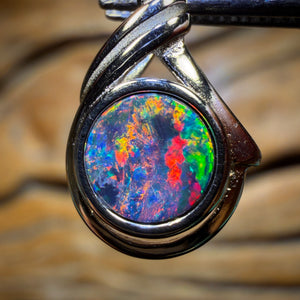 Sterling Silver - Queensland Boulder Opal Doublet Pendant