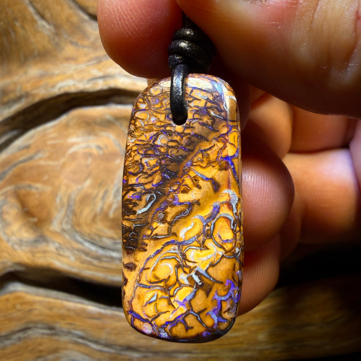 Wildcard! 32 x 15mm - Drilled Tribal Queensland Boulder Opal Necklace