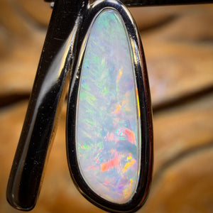 Sterling Silver - Solid South Australian White Opal Pendant