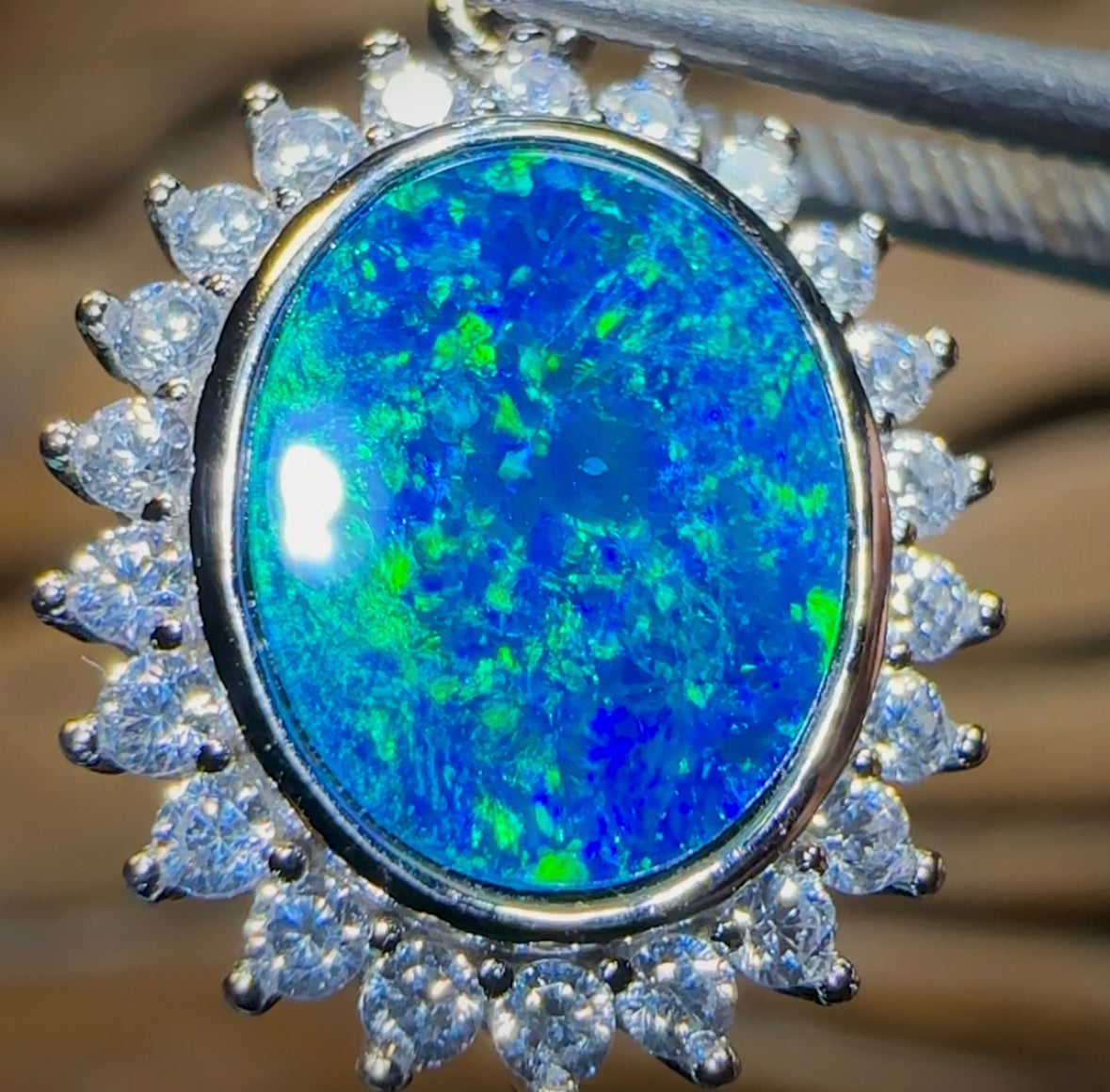 Sterling Silver - Australian Boulder Opal Doublet Pendant - Opal Whisperers