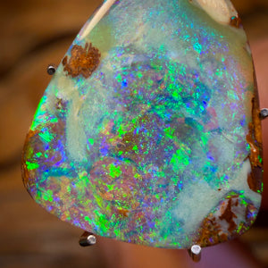 3.2cts - Yowah Nut Crystal Centre Opal. Australian Boulder Opal Double Siddd