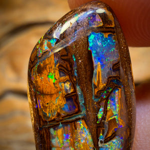 17.9cts - “Cathedral” Top Wood Fossil Replacement Boulder Opal from Yowah